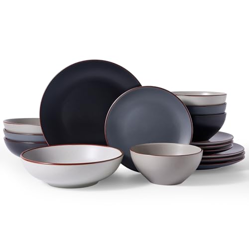 Venus Stoneware Dinnerware Sets with Pasta Bowls (16 Count)