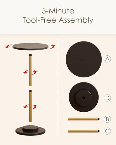 Drink Table Round Side Table for Small Spaces