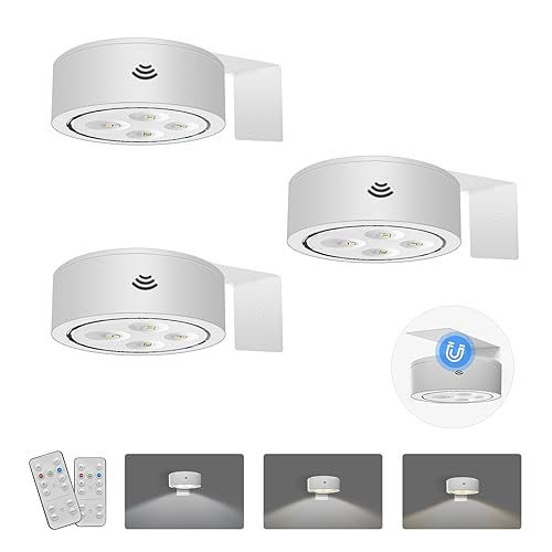 Battery Operated Picture Lights Remote Wireless Magnetic Home Decor (3 Count)