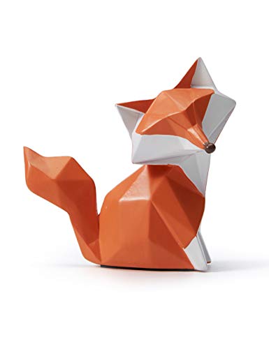 Fox Statue Figurine Animal Sculpture Modern Home Decor 4.0 Inch