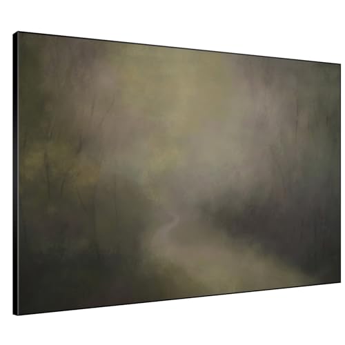 36"x46" Extra Large Framed Wall Art Muted Forest Path Soft Misty Woodland Scene Illustration for Home Living Room Bedroom Decor