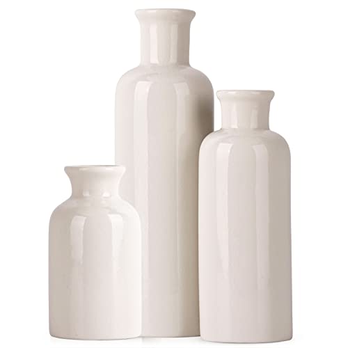 White Ceramic Vase Set (3 Count)