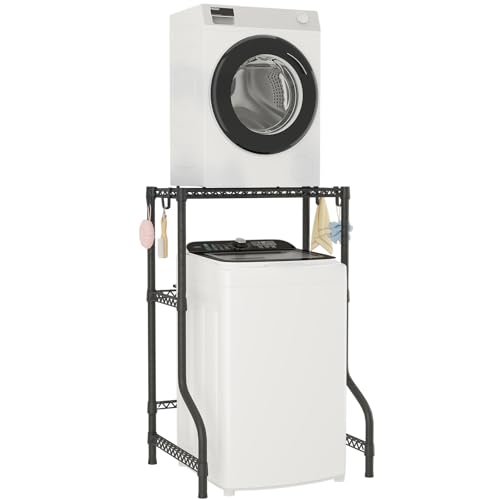 U16 Upgraded Washer Dryer Stacking Rack for Narrow Laundry Room