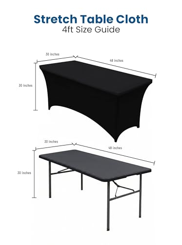 Spandex Table Cloth 2 Pack [4FT (2 Count)