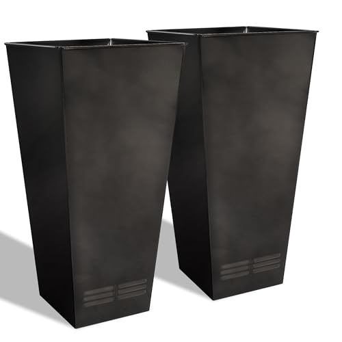 2 Pack 28" Tall Large Metal Planter (2 Count)