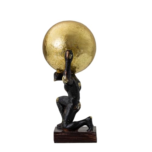 Atlas Statue and Sculpture Kneeling Figurine Decor Resin 10.5''