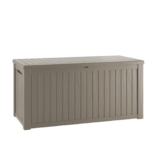 200 Gallon Outdoor Storage Box Waterproof Lockable Resin Deck Box Large