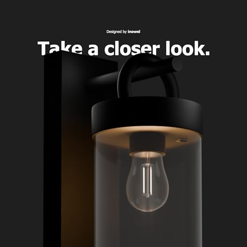 Wall Light Outdoor Lantern with Dusk to Dawn Sensor E26 Bulb