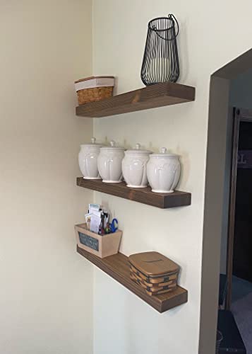 Joel’s Antiques 30 inch Floating Shelf 2 inch Thick Solid Wood Floating Shelves for wall