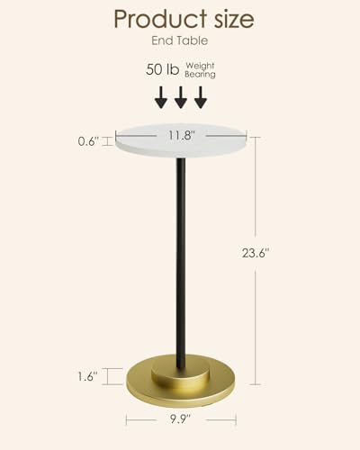 Drink Table Round Side Table for Small Spaces