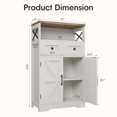Farmhouse Storage Cabinet Set of 2 (2 Count)