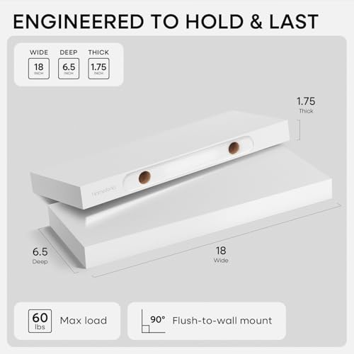 18 Inch Floating Shelves (3 Count)