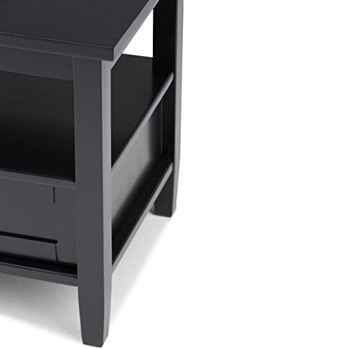 Warm Shaker 20" Wide Solid Wood Square End Table in Black