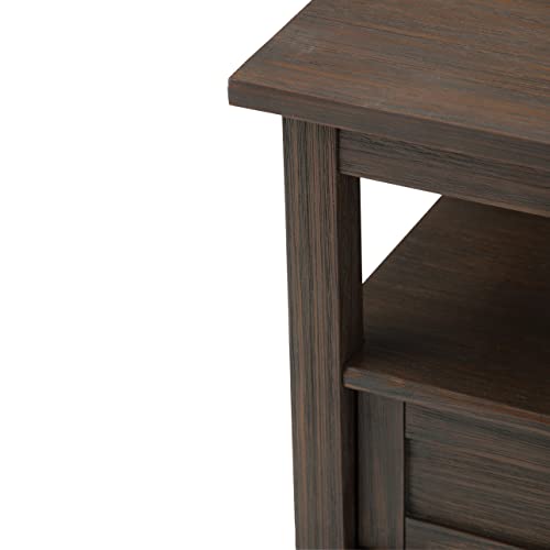 Warm Shaker 20" Wide Solid Wood End Table in Farmhouse Brown