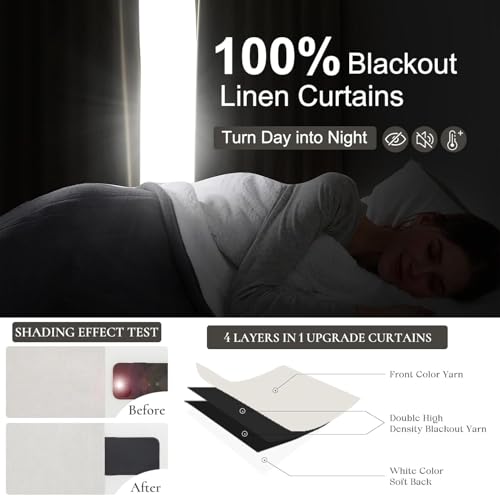 Curtains 60 Inch Length Extra Wide Pinch Pleated Black Out 84 Inch Long for Living Room