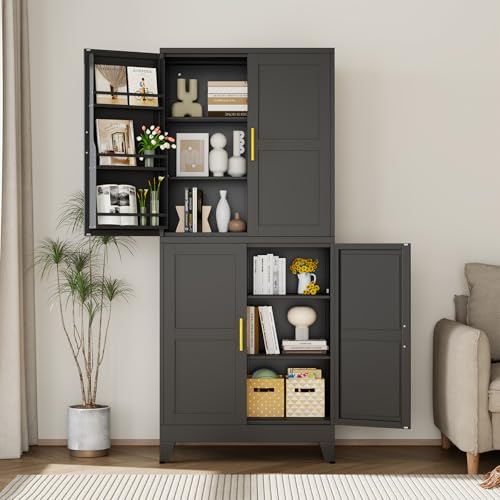 75" Tall Metal Kitchen Pantry Storage Cabinet
