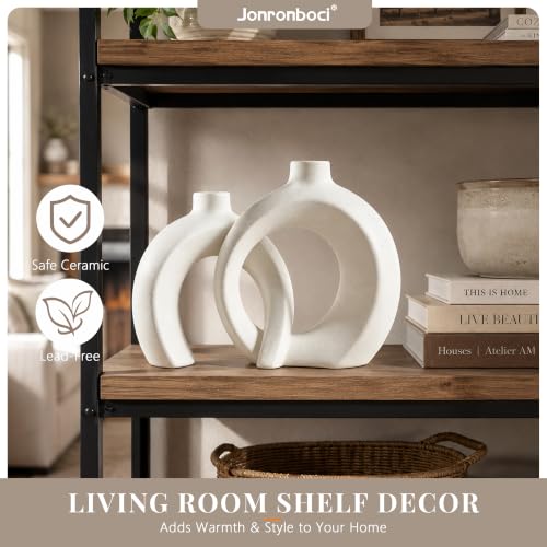 Donut Ceramic Vase Set of 2 for Flower or Home Decor (2 Count)