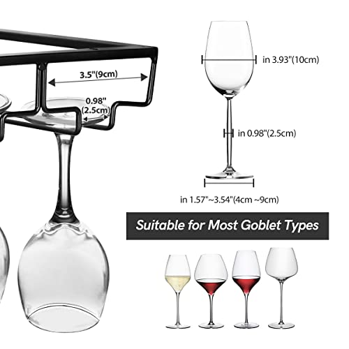 8 Row Wine Glass Rack Under Cabinet Large Capacity