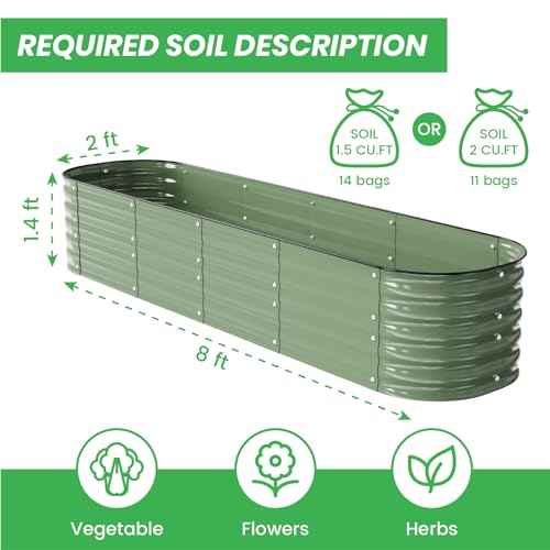 8x2 Galvanized Raised Garden Bed