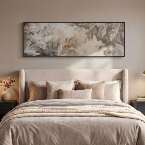 Large Framed Abstract Floral Wall Art for Living Room