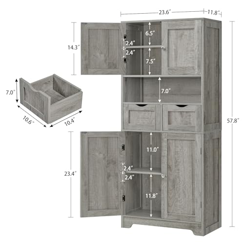 Tall Storage Cabinet with Adjustable Shelf