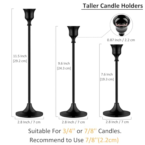 Metal Candle Holders for Candlesticks Taper Candlestick Holders Set Vintage Decorative Centerpiece Candelabra Tall Candle Stands (6 Count)