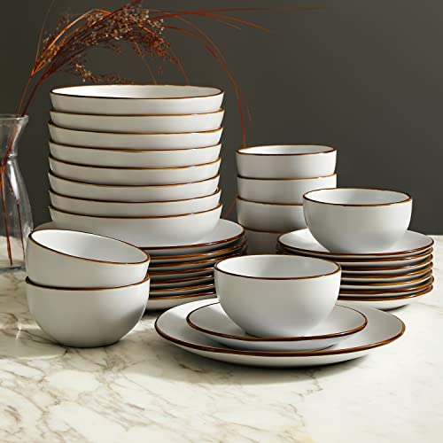 Brasa Stoneware 32 Piece Modern Dinnerware Set