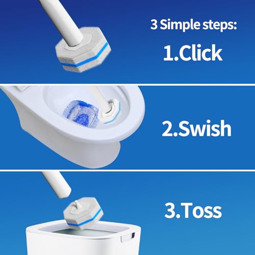 60pc Refills Disposable Toilet mats Brush Cleaning System (60 Count)