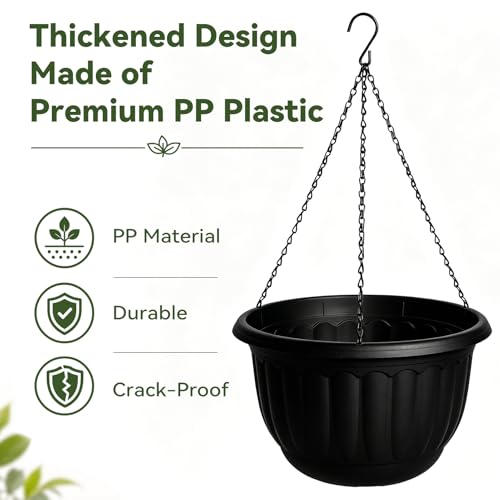 12 Inch Hanging Planters for Outdoor Plants (2 Count)
