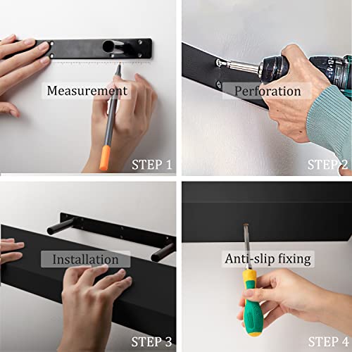 Floating Wall Shelves 24 x 6 Inch (2 Count)