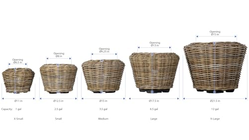 Rattan Planter Basket Plant Pot Holder 1 Gallon X