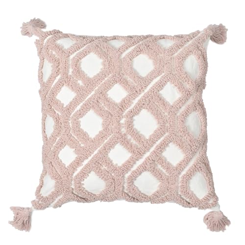 Boho Throw Pillow Covers 18x18 Tufted with Tassles