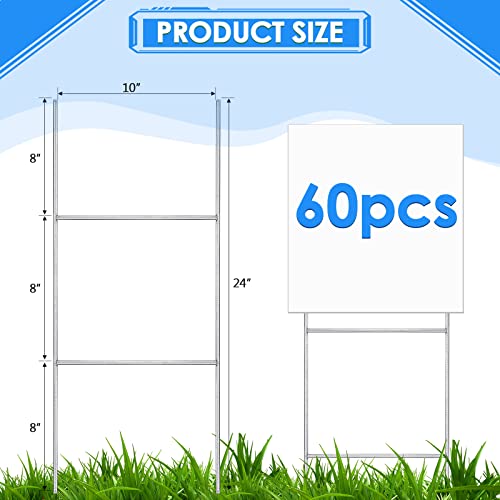 60 Pcs Yard Sign Stakes 24'' x 10'' H Frame Wire (60 Count)