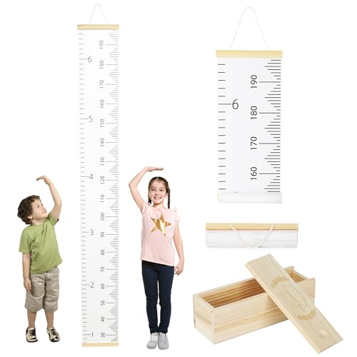 6.5FT Growth Chart for Kids with Wooden Keepsake Box