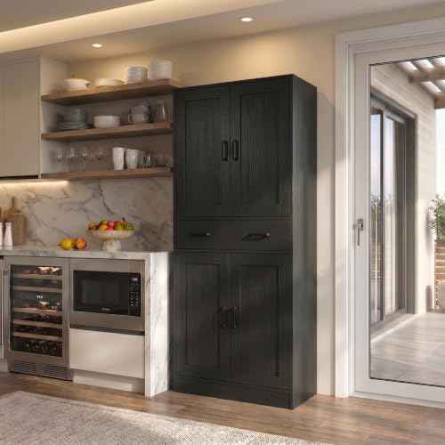 Rustic Black Kitchen Pantry