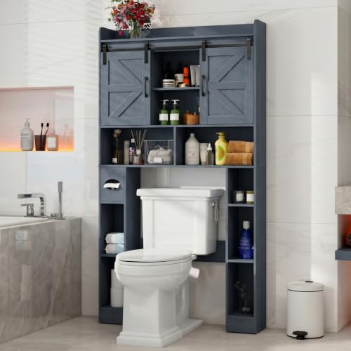 Over The Toilet Cabinet with Sliding Doors