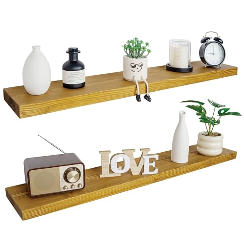 Wood Floating Shelves for Wall 54 inch Set of 2