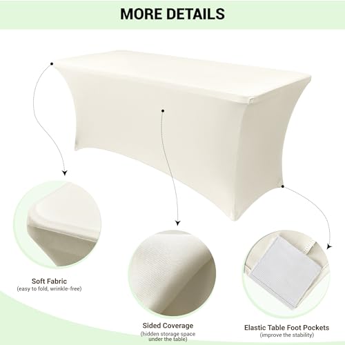 6ft Stretch Spandex Table Cover (4 Count)
