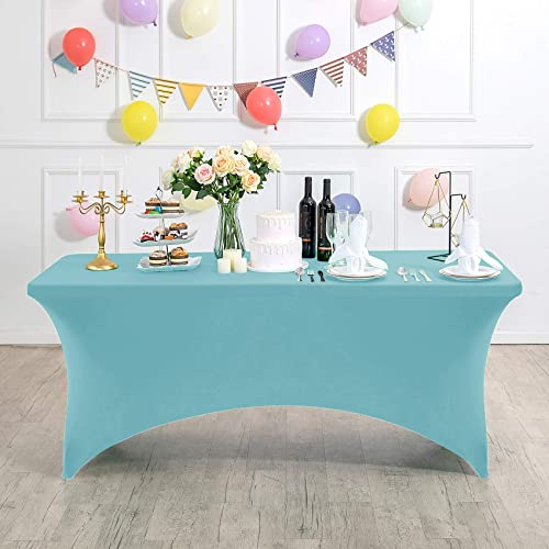 Spandex Table Cover for 8FT or 4ft or 6ft Table Universal Fitted Stretch Tablecloth for Party