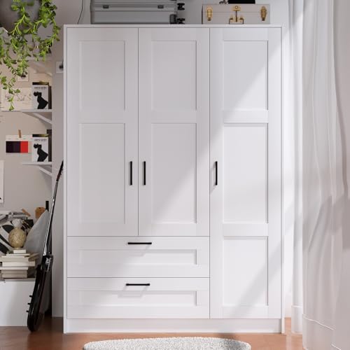3 Doors Wooden Wardrobe Closet Armoire