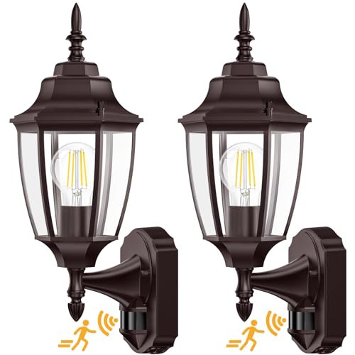 Motion Sensor Outdoor Wall Lights Fixture (2 Count)