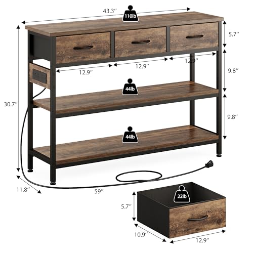 Entryway Table with Outlets