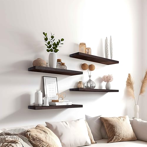 Wood Floating Shelves for Wall Decor (4 Count)