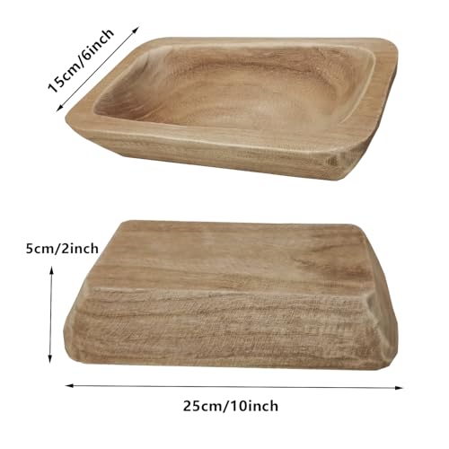 Wooden Dough Bowl Decor