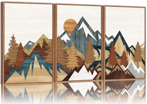 Vintage Mountain Framed Canvas Wall Art