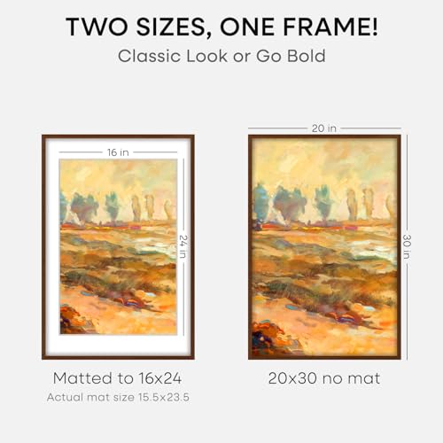 20x30 Brown Oak Picture Frame