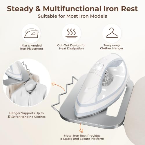 Ironing Board 43"x14" with Heavy Duty Iron Rest