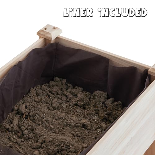 Raised Garden Bed with Legs Elevated Wood Planter Box for Planting Vegetables Flowers Garden Patio Balcony Garden beds Outdoor with Liner