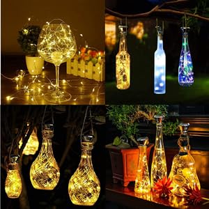 Upgraded 12 Pack Diamond Solar Wine Bottle Lights (6.5 Foot)
