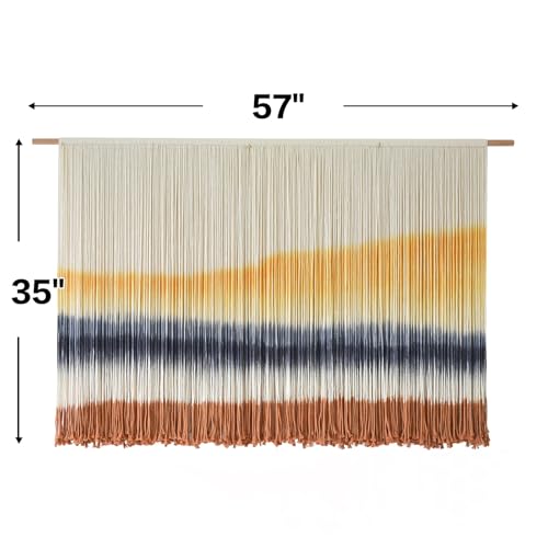 Macrame Wall Hanging Extra Large Dip Dye Boho Wall Decor 57" W*35" L